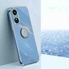 For OPPO Reno8 T 4G XINLI Straight Edge 6D Electroplate TPU Phone Case with Ring Holder(Celestial Blue) - 1