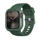 Carbon Fiber TPU Integrated Watch Band For Apple Watch Series 10 42mm(Dark Green) - 1