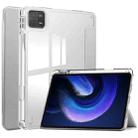 For Xiaomi Pad 6 / 6 Pro 3-fold Clear TPU Smart Leather Tablet Case(Silver) - 1
