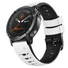 For Garmin Fenix 7 22mm Trapezoidal Quick Release Silicone Watch Band(White Black) - 1