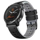 For Garmin Fenix 7 22mm Trapezoidal Quick Release Silicone Watch Band(Black Grey) - 1