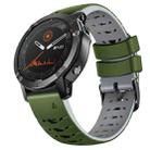 For Garmin Fenix 7 22mm Trapezoidal Quick Release Silicone Watch Band(Army Green Grey) - 1