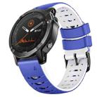 For Garmin Fenix 7 22mm Trapezoidal Quick Release Silicone Watch Band(Dark Blue White) - 1