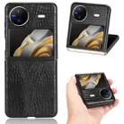 For vivo X Flip Crocodile Texture PU Phone Case(Black) - 1