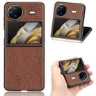 For vivo X Flip Crocodile Texture PU Phone Case(Brown) - 1