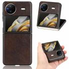 For vivo X Flip Litchi Texture Back Cover Phone Case(Brown) - 1