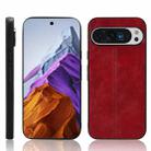 For Google Pixel 9 Pro Sewing Cow Pattern Skin PC + PU + TPU Phone Case(Red) - 1