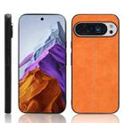 For Google Pixel 9 Pro Sewing Cow Pattern Skin PC + PU + TPU Phone Case(Orange) - 1