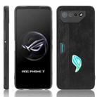 For Asus ROG Phone 7 Cow Pattern Sewing Skin PC + PU + TPU Phone Case(Black) - 1