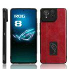 For Asus ROG Phone 8/ROG Phone 8 Pro Cow Pattern Sewing Skin PC + PU + TPU Phone Case(Red) - 1