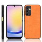For Samsung Galaxy A25 5G Cow Pattern Sewing Back Cover Phone Case(Orange) - 1