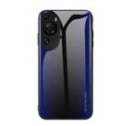 For Huawei P60 Art Texture Gradient Glass TPU Phone Case(Dark Blue) - 1