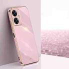 For Realme C55 XINLI Straight Edge 6D Electroplate TPU Phone Case(Cherry Purple) - 1