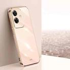 For Realme Note 60 4G XINLI Straight 6D Plating Gold Edge TPU Phone Case(Pink) - 1