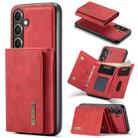 For Samsung Galaxy S24 5G DG.MING M1 Series 3-Fold Multi Card Wallet + Magnetic Phone Case(Red) - 1