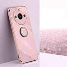 For Realme 11 5G XINLI Straight Edge 6D Electroplate TPU Phone Case with Ring Holder(Cherry Purple) - 1