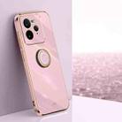 For Realme GT 7 Pro 5G XINLI Straight Edge 6D Electroplate TPU Phone Case with Ring Holder(Cherry Purple) - 1