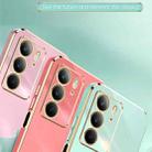 For Realme C75 XINLI Straight Edge 6D Electroplate TPU Phone Case with Ring Holder(Mint Green) - 3