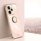 For Realme Neo7 SE XINLI Straight Edge 6D Electroplate TPU Phone Case with Ring Holder(Pink) - 1