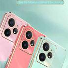 For Realme Neo7 SE XINLI Straight Edge 6D Electroplate TPU Phone Case with Ring Holder(Pink) - 3