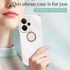 For Realme 14 5G Global XINLI Straight Edge 6D Electroplate TPU Phone Case with Ring Holder(White) - 2