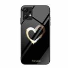 For Xiaomi Redmi Note 12 4G Global Colorful Painted Glass Phone Case(Black Love) - 1