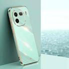 For vivo iQOO 12 5G XINLI Straight Edge 6D Electroplate TPU Phone Case(Mint Green) - 1