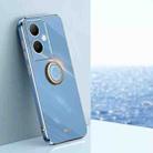 For vivo Y78+ XINLI Straight Edge 6D Electroplate TPU Phone Case with Ring Holder(Celestial Blue) - 1