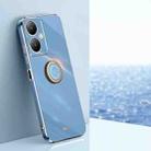 For vivo Y35M+ XINLI Straight Edge 6D Electroplate TPU Phone Case with Ring Holder(Celestial Blue) - 1