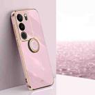 For vivo S17 XINLI Straight Edge 6D Electroplate TPU Phone Case with Ring Holder(Cherry Purple) - 1