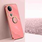 For vivo S20 XINLI Straight Edge 6D Electroplate TPU Phone Case with Ring Holder(Hawthorn Red) - 1