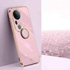 For vivo S20 Pro XINLI Straight Edge 6D Electroplate TPU Phone Case with Ring Holder(Cherry Purple) - 1