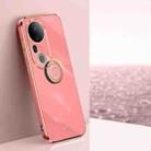 For vivo S20 Pro XINLI Straight Edge 6D Electroplate TPU Phone Case with Ring Holder(Hawthorn Red) - 1