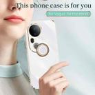 For vivo S20 Pro XINLI Straight Edge 6D Electroplate TPU Phone Case with Ring Holder(White) - 3