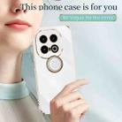For vivo iQOO 13 XINLI Straight Edge 6D Electroplate TPU Phone Case with Ring Holder(Cherry Purple) - 3