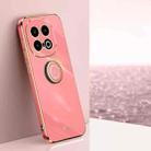 For vivo iQOO 13 XINLI Straight Edge 6D Electroplate TPU Phone Case with Ring Holder(Hawthorn Red) - 1