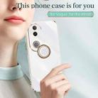 For vivo V50 XINLI Straight Edge 6D Electroplate TPU Phone Case with Ring Holder(White) - 2