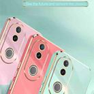 For vivo V50 XINLI Straight Edge 6D Electroplate TPU Phone Case with Ring Holder(White) - 3