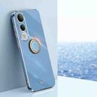 For vivo V50 Lite XINLI Straight Edge 6D Electroplate TPU Phone Case with Ring Holder(Celestial Blue) - 1