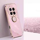 For vivo X200 Ultra XINLI Straight Edge 6D Electroplate TPU Phone Case with Ring Holder(Cherry Purple) - 1