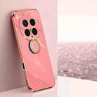 For vivo X200 Ultra XINLI Straight Edge 6D Electroplate TPU Phone Case with Ring Holder(Hawthorn Red) - 1