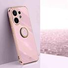 For vivo S30 5G XINLI Straight Edge 6D Electroplate TPU Phone Case with Ring Holder(Cherry Purple) - 1