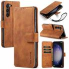 For Samsung Galaxy S23 5G DG.MING Retro Oil Edge Flip Leather Phone Case(Brown) - 1