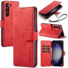For Samsung Galaxy S23 5G DG.MING Retro Oil Edge Flip Leather Phone Case(Red) - 1