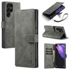 For Samsung Galaxy S23 Ultra 5G DG.MING Retro Oil Edge Flip Leather Phone Case(Grey) - 1