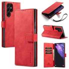 For Samsung Galaxy S23 Ultra 5G DG.MING Retro Oil Edge Flip Leather Phone Case(Red) - 1