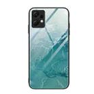 For Xiaomi Redmi Note 12 4G Global Marble Pattern Glass Protective Phone Case(Green Ocean) - 1