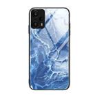 For Xiaomi Redmi Note 12 Turbo Marble Pattern Glass Protective Phone Case(Blue Ocean) - 1