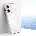 For OnePlus Ace 2V XINLI Straight Edge 6D Electroplate TPU Phone Case(White) - 1