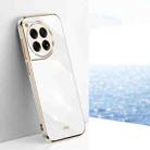For OnePlus 12 XINLI Straight Edge 6D Electroplate TPU Phone Case(White) - 1
